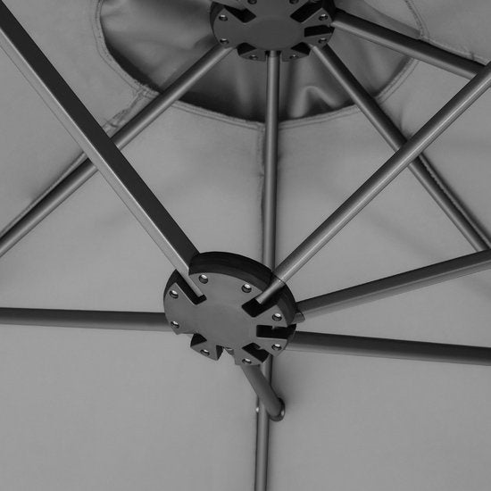 tectake - Doppelter Sonnenschirm Silia - Terrassen-Sonnenschirm - XXL-Sonnenschirm - grau - 404256