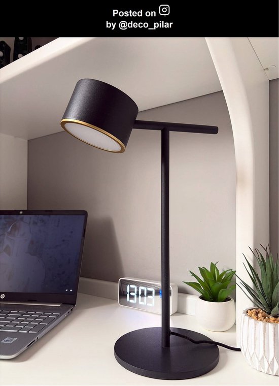Lucide GIAN – Tischlampe – LED, dimmbar – 1x9 W, 2700 K – Schwarz