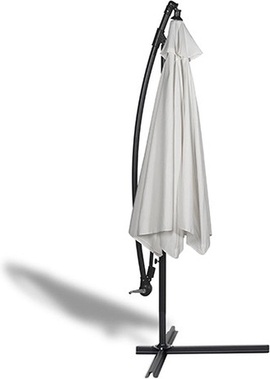 Luxuriöser schwimmender Sonnenschirm | Hängeschirm | Stahlgestell | Polyester | Creme | Ø300 cm