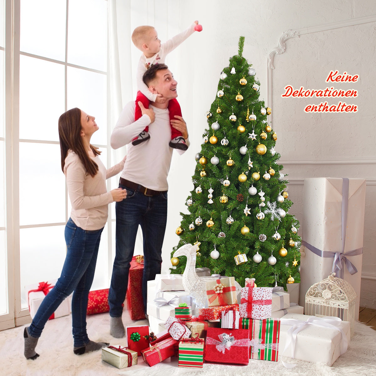 Künstlicher Weihnachtsbaum Coast - 180cm - Realistischer Weihnachtsbaum mit 1000 Zweigen - für drinnen und draußen geeignet - Grün