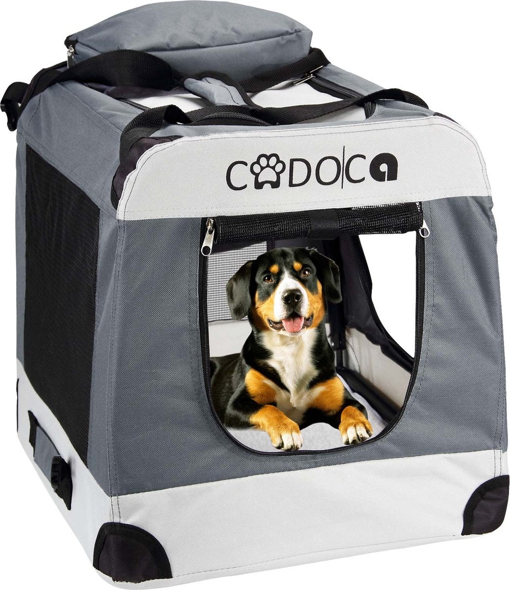 Cadoca Hundetransportbox XXL 90 x 61 x 65cm grau