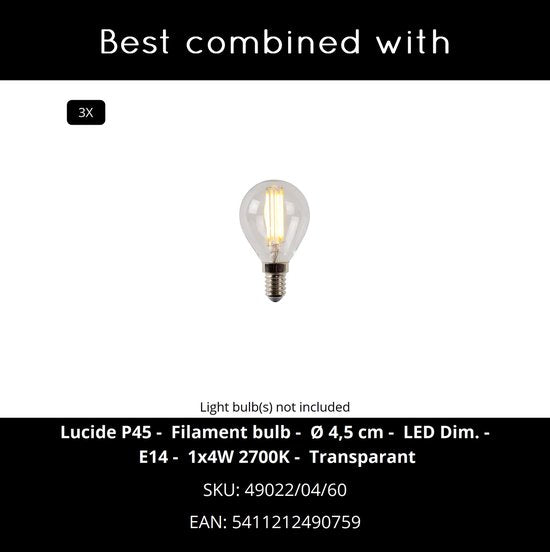 Lucide RAFA – Deckenstrahler (Deckenleuchte) – Ø 35 cm – 3xE14 – Schwarz