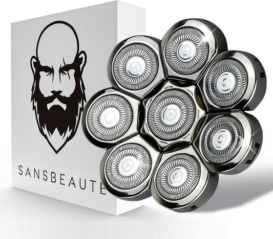 Sansbeauté® Scherkopf - Scherkopf - Auswechselbar - 8 Klingen - LK-8820/30 - Geeignet für alle Sansbeauté® SkullSharp PRO