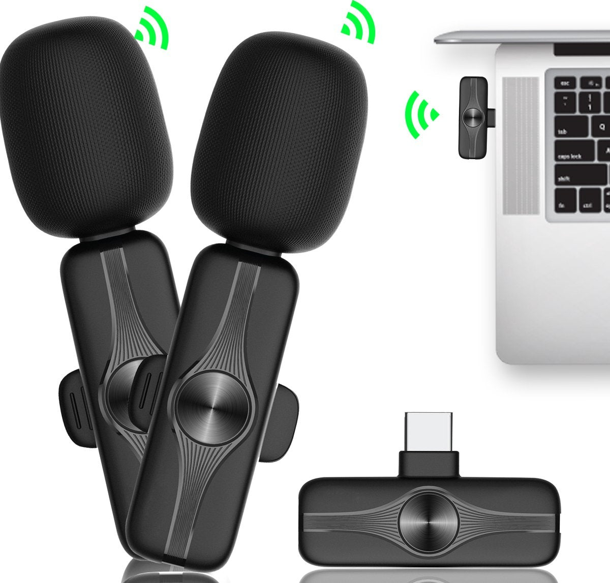 MATTIÂ® 2-in-1 - Drahtloses Mikrofon - USB-C - Mikrofon - Tie Pin Mikrofon - Android & Laptops