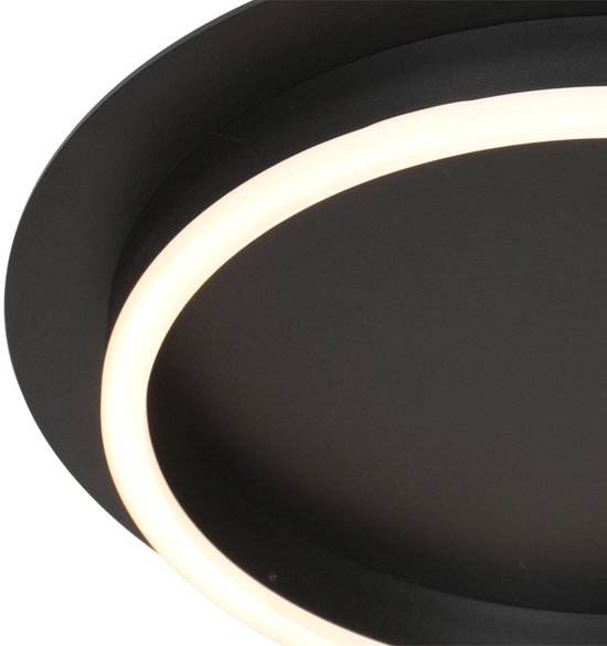Deckenleuchte Ringlux 3655ZW, schwarze Deckenleuchte, Ø 32 cm, mit warmem LED-Licht, aus Metall und Kunststoff, trendiges Design, Marke Steinhauer