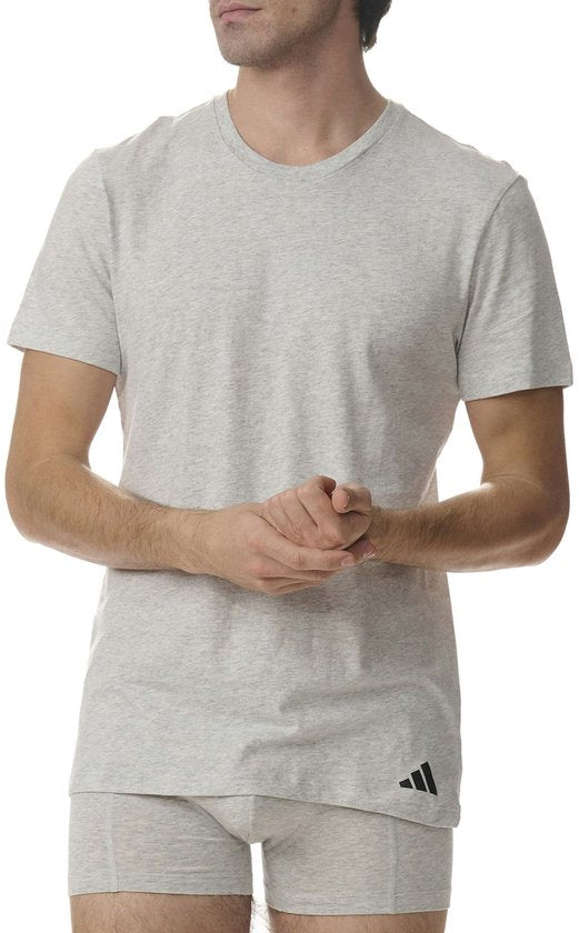 adidas Sportswear 3er-Pack T-Shirt mit Rundhalsausschnitt – Active Core Cotton – Unterhemd für Herren – schwarz/weiß/grau meliert