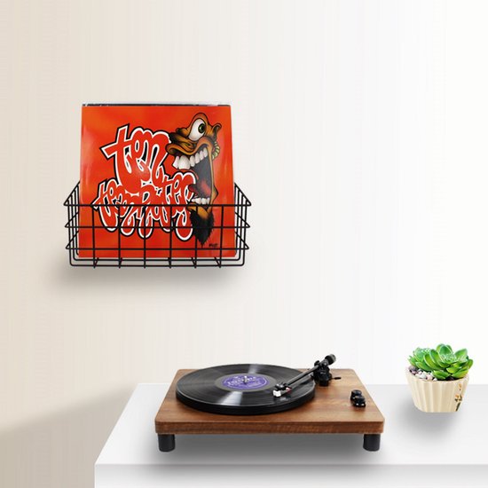 Aufbewahrungsregal für LP-Schallplatten - Wandregal zur Aufbewahrung von LP-Schallplatten an der Wand - 2er-Set