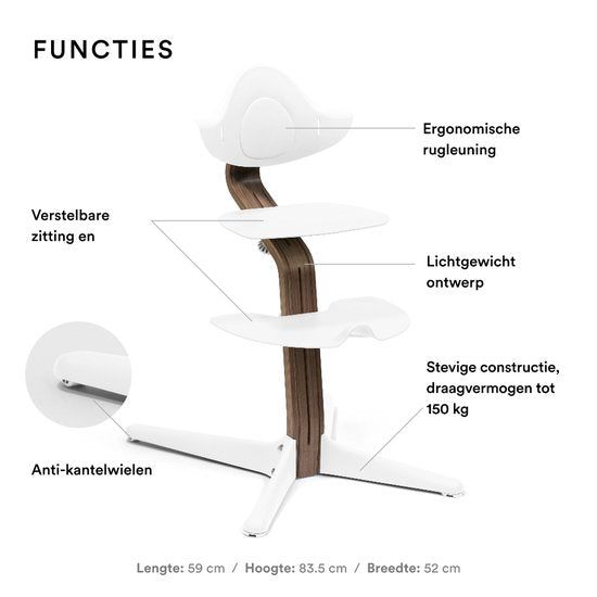Stokke® Nomi® Kinderstuhl – Walnuss – Weiß