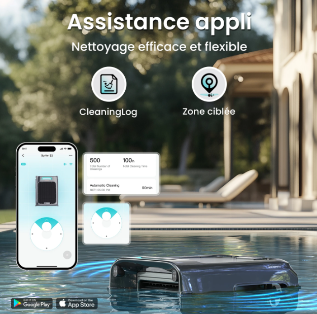 Aiper EcoSurfer S2 Schwimmbad-Oberflächenreiniger – Solarbetrieb, 35 Stunden Akkulaufzeit, WLAN/Bluetooth