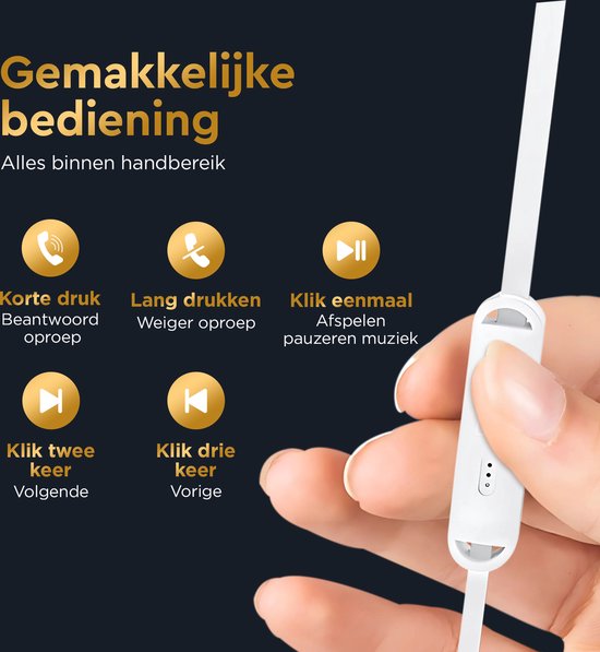 Golden Sound Wired earbuds - Silikonspitzen - 3,5-mm-Klinkenbuchse - Ohrhörer mit Kabel und Mikrofon