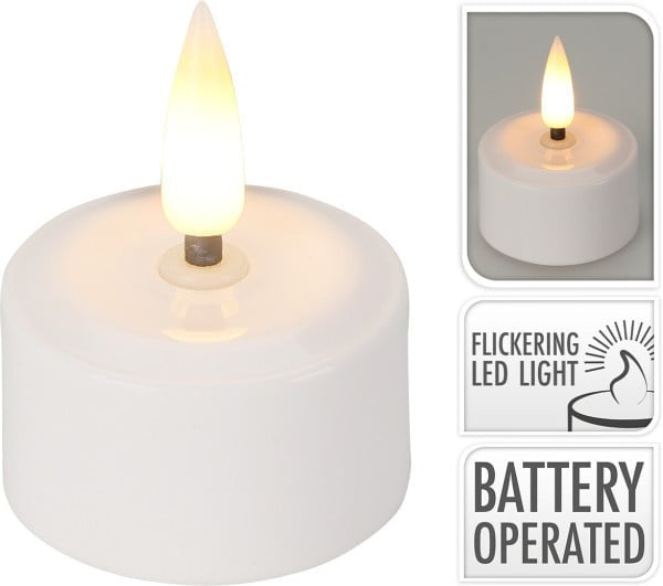 Ambiance - Teelichter LED Box - 8 Stück - Wiederaufladbar - Durchmesser 4cm - Ladegerät nicht im Lieferumfang enthalten