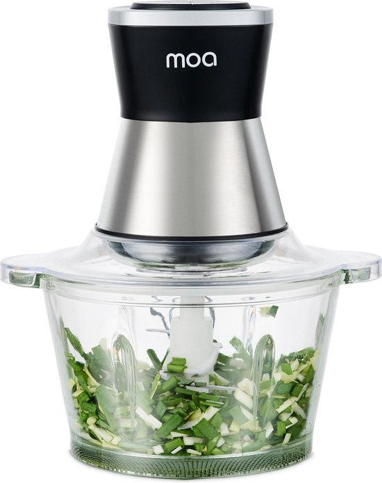 MOA Chopper Electric - Food Chopper XL - 350 W - 2L Glasschüssel - 4 Messer - rostfreier Stahl