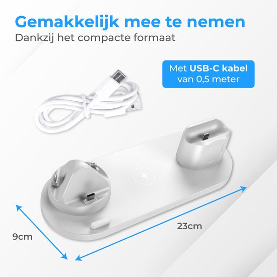 Nuvance - 6 in 1 Wireless Charger - Geeignet für alle Qi-Geräte - Wireless Charger - Wireless Chargers