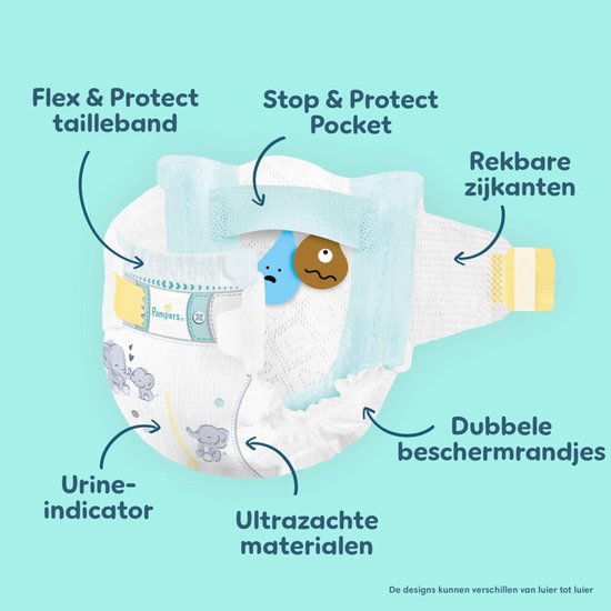 Pampers Premium Protection Größe 1, 180 Windeln, 2 kg–5 kg
