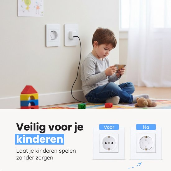 Luft Steckdosenschutz PRO - 30 Stück - Extra sicher - Baby- und Kinderschutz - Für die Niederlande und Belgien - Abdeckplatte - Schutzvorrichtungen - Weiß