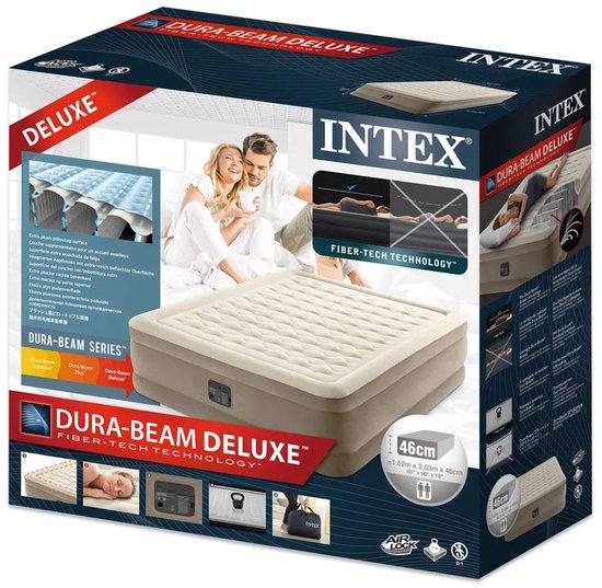 Intex Queen Ultra Plush Luftmatratze mit integrierter Pumpe – 152 x 203 x 46 cm
