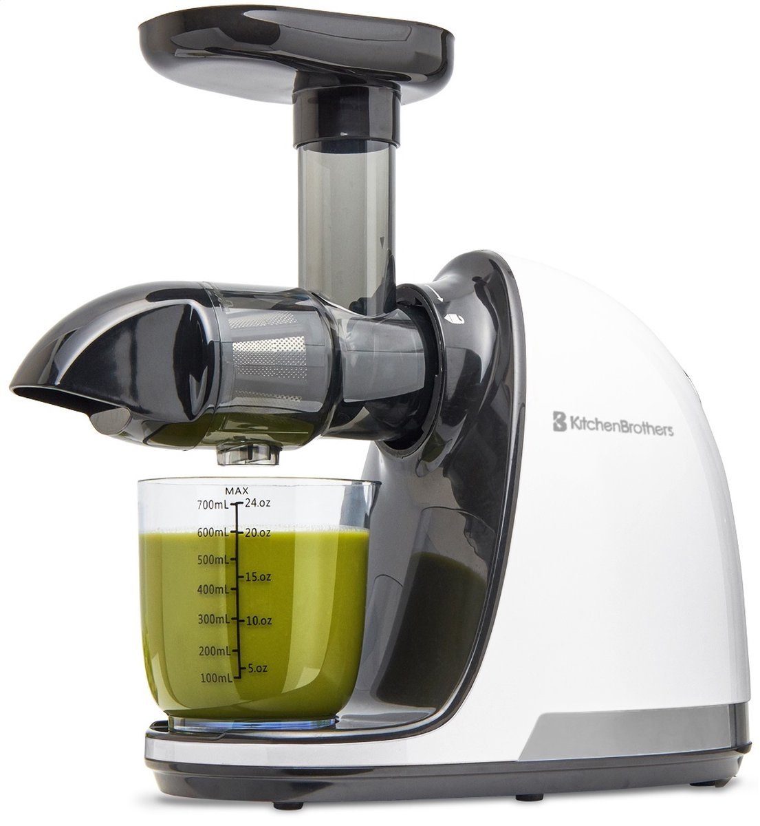 KitchenBrothers Slowjuicer - Entsafter - 700ml - Weiß