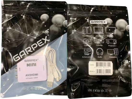 GarpexÂ® AV-zu-HDMI-Adapter - RCA-zu-HDMI-Konverter - AV-zu-HDMI - HDMI-Umschalter - 1080P Full HD - inkl. USB-Stromkabel
