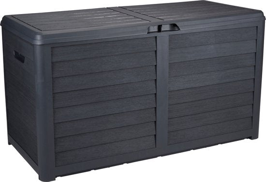 Lifetime Garden - Gartenkissenbox 420L – Aufbewahrungsbox mit Deckel 117,3 x 65,3 x 54,8 cm – Gartenbox mit Schlossoption – Für Garten und Garage – Kissenbox für den Außenbereich – Schwarz