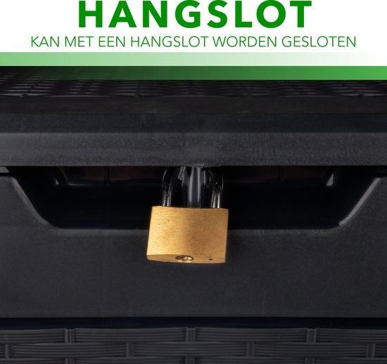 Living Style Aufbewahrungsbox - Gartenkissenbox mit Rädern - 310 Liter - Schwarz