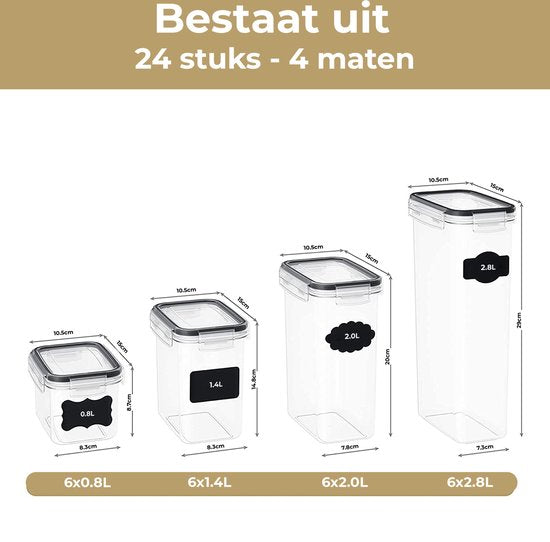Stosh Vorratsgläser - Vorratskanister - Bonbonglas - 24 Stück - BPA frei - Kunststoff