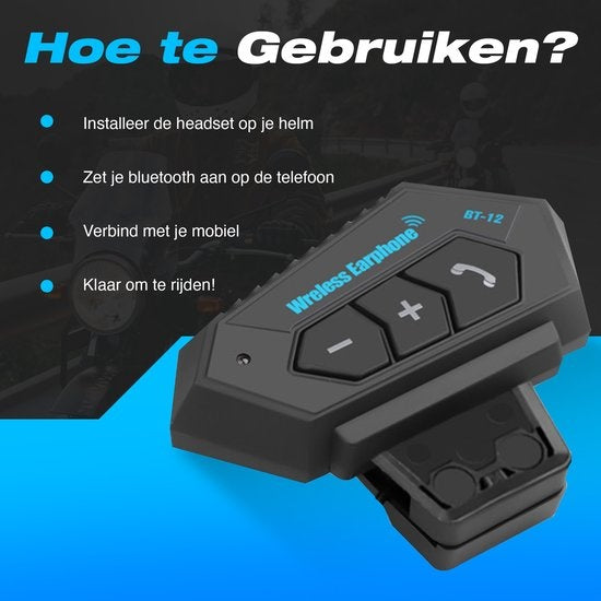 GarpexÂ¬Ã† Motorradhelm-Headset - Bluetooth - Gegensprechanlage - Kommunikation - Lautsprecher - Freisprecheinrichtung - Einfach zu bedienen