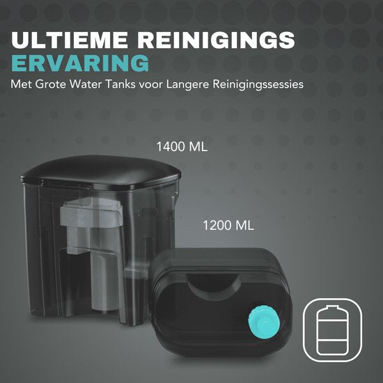 Achaté 5-in-1 Fleckenreiniger Pro - Dampf- und Heißwasserfunktion - 1300 W - 45,5 x 38,8 x 33 cm - Grau