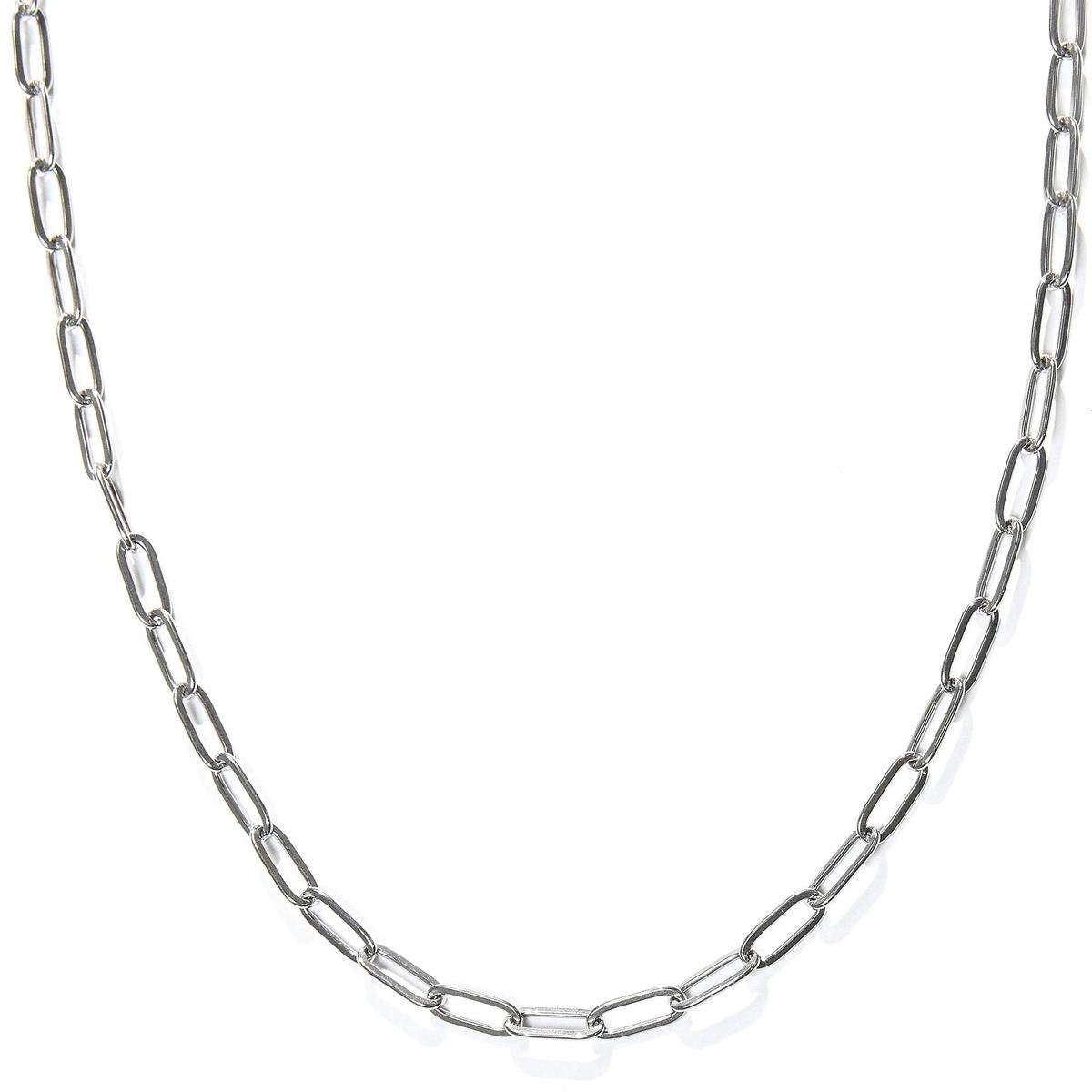 Laura Ferini Damen Halskette Catena Silber - Silber Gliederkette - 18K Weißgold vergoldet - Halskette - Halskette - Schmuck - Accessoires - Damen Halskette