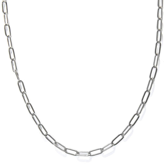 Laura Ferini Damen Halskette Catena Silber - Silber Gliederkette - 18K Weißgold vergoldet - Halskette - Halskette - Schmuck - Accessoires - Damen Halskette