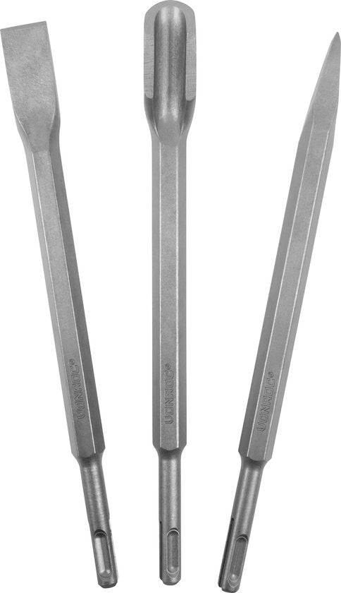 VONROC Bohr- und Meißelset SDS-Plus â€“ 12-teilig â€“ Universell â€“ Koffer inkl. Bohrer, Spitze, Flach- und Spitzmeißel