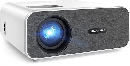 Spoused - Mini-Beamer - Streaming von Ihrem Telefon mit WiFi - Full-HD - 10.000 Lumen - Weiß