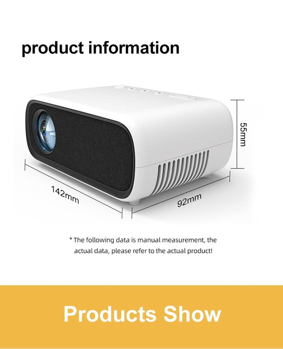 Fuegobird YG280 Mini-Beamer - Projektor - LED - 1080P - HD Weiß