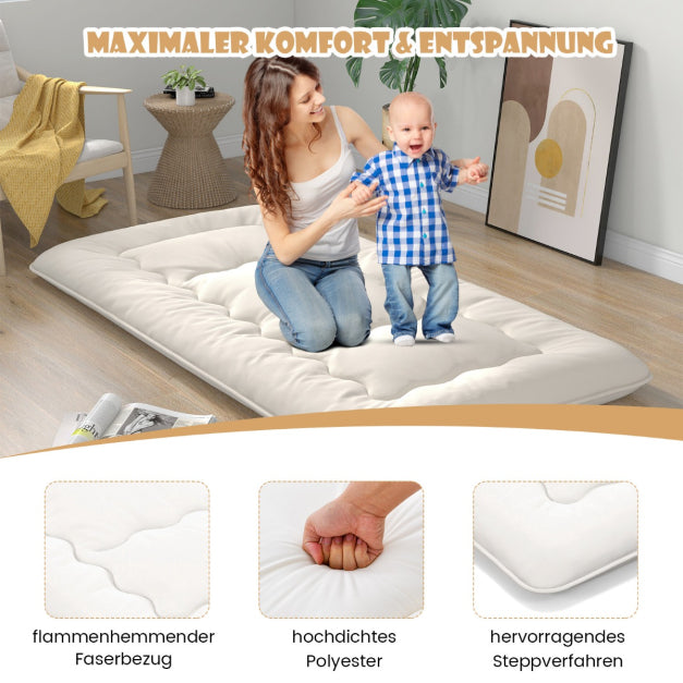 Coast Bodenmatratze - waschbar - Mikrofaser & Polyester - 200x90x10cm - Beige