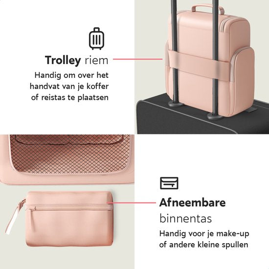 ONYX Kulturtasche Pink - Schminktasche - Kosmetiktasche - Interner Organizer - Schminkspiegel - Aufhängbar - Damen und Herren - Größe: L