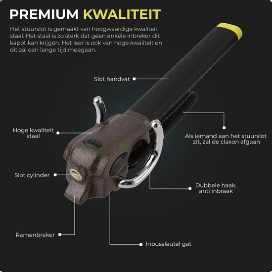 Gtrise Lenkradschloss für Auto - Stoplock - Auto - Wohnmobil - Profi - Mit Ebook & Aufbewahrungstasche
