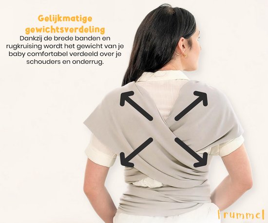Frummel Baby Sling - Baby Tragetuch - Gewebt - Baby 0-36 Monate - Neugeborenes - Beige