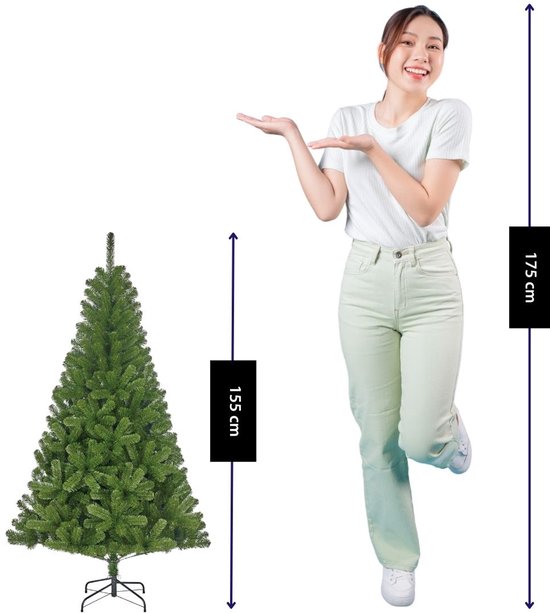 Black Box Trees Charlton Weihnachtsbaum – Weihnachtsdekoration für den Innenbereich mit natürlicher Ausstrahlung – Kunstbaum aus weichen PVC-Nadeln für einen realistischen Look – H 155 x Ø 91 cm – Grün