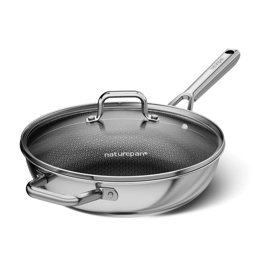naturepan tiefe Bratpfanne mit Deckel – 28 cm – schwarz