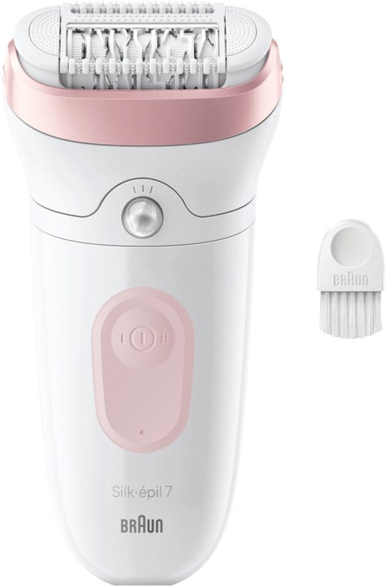 Braun Silk·épil 7 – Epilierer für einfache Haarentfernung – Lang anhaltend glatte Haut – 7-000 – Weiß/Flamingo