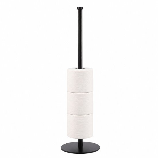 Duna Ersatzpapierhalter – Toilettenpapierhalter – Freistehend – Ohne Bohren – Schwarz