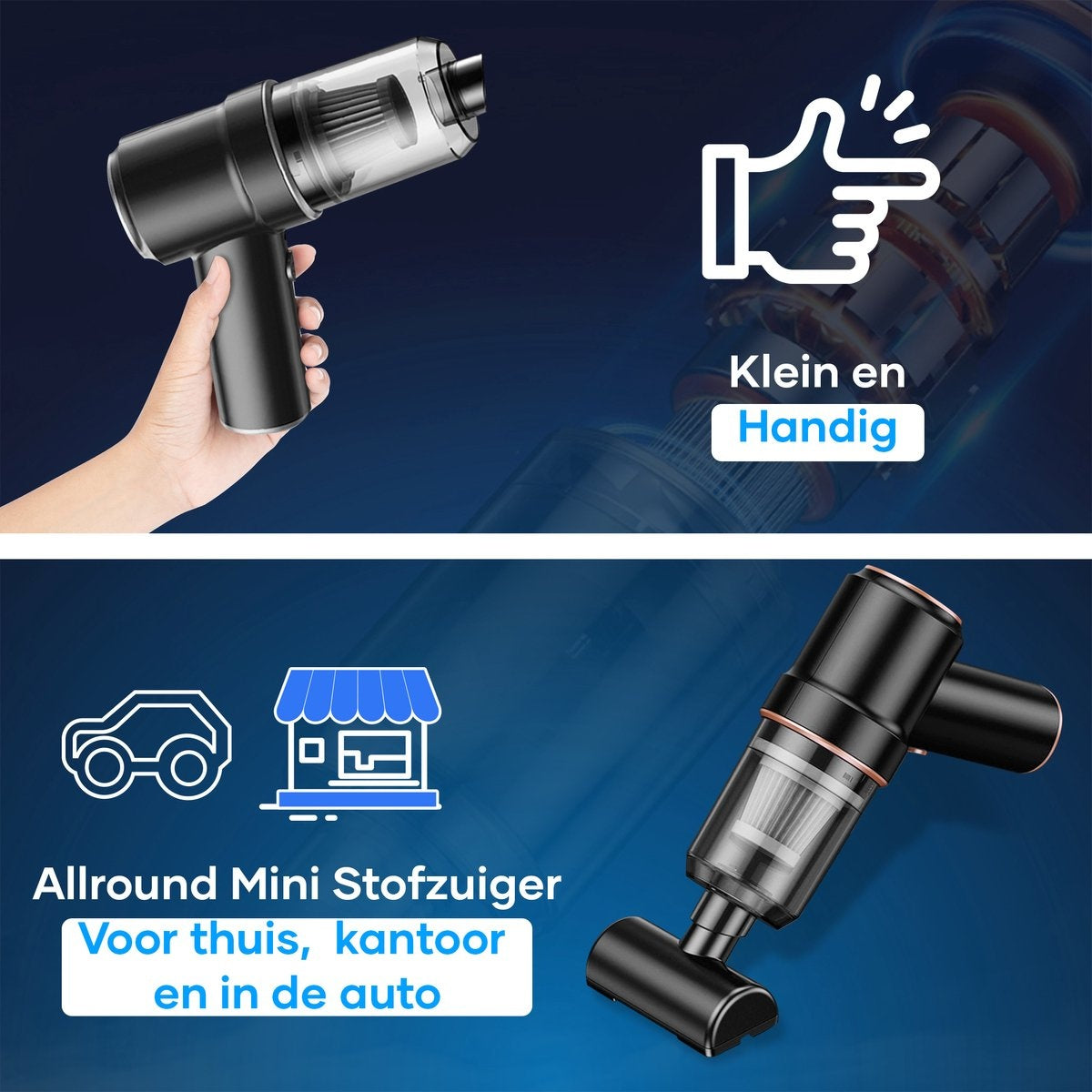 MATTI® - Autostaubsauger - Handstaubsauger - Mini-Staubsauger - Auto saugen - inkl. Blasfunktion