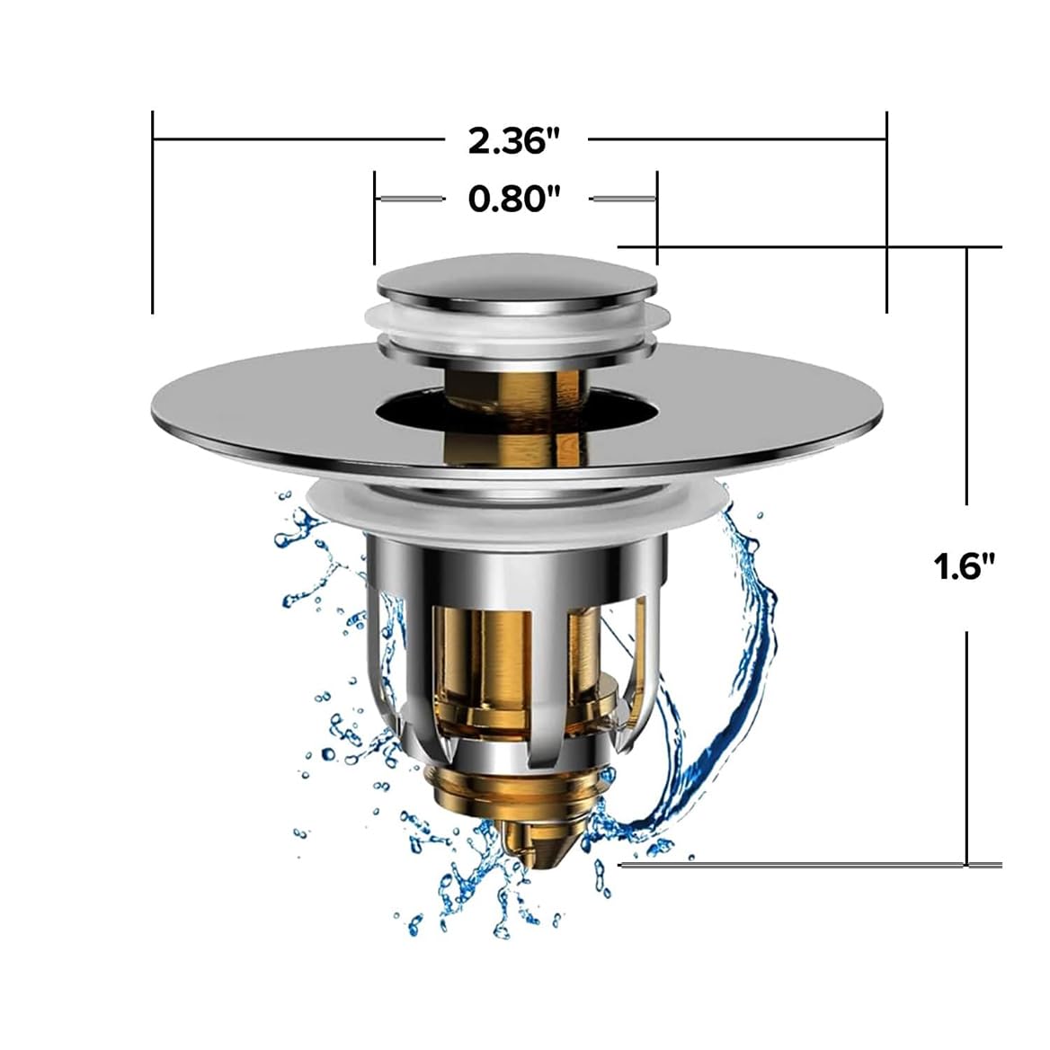 Mer-Maid Drain Magic Abflussstopper – Chrom/Messing