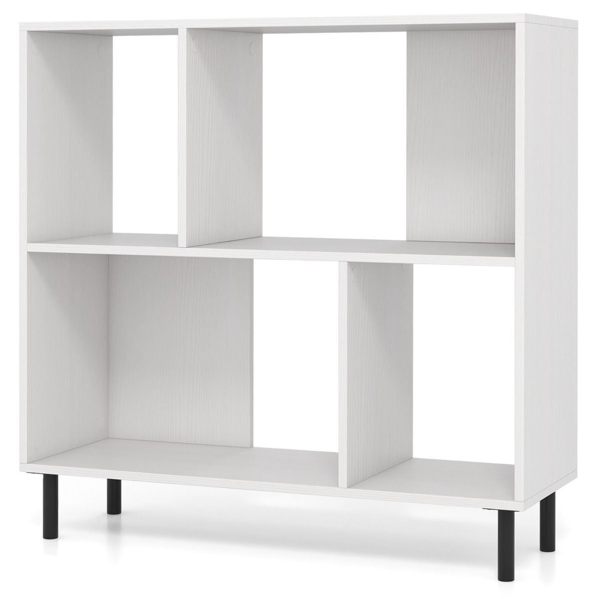 Coast 4-Cube Bücherregal 90 x 30 x 90 cm Weiß - 2-stufiges Regal mit Metallbeinen für Büro und Zuhause