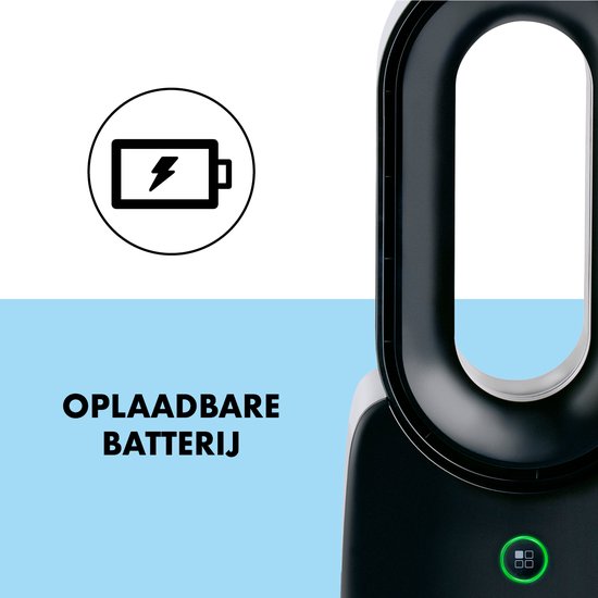 Lifetime Air Tischventilator – Blattlos – 3 Geschwindigkeiten – USB-C – 30 cm – Schwarz