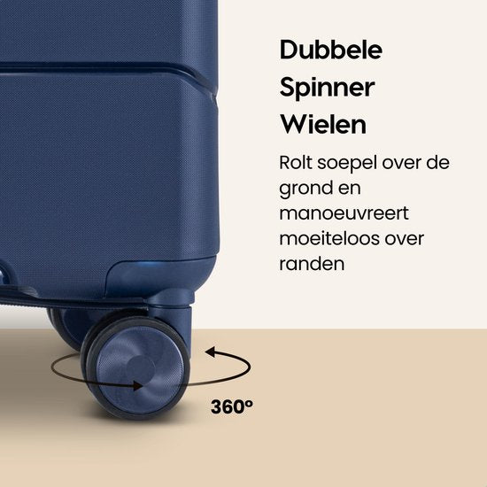 SKYCASES Urban Adventurer - Großer Reisekoffer - Zahlenschloss - 49x30x75cm - 110L - Reisekoffer mit Kofferschloss - Spinner-Räder - Dunkelblau V2