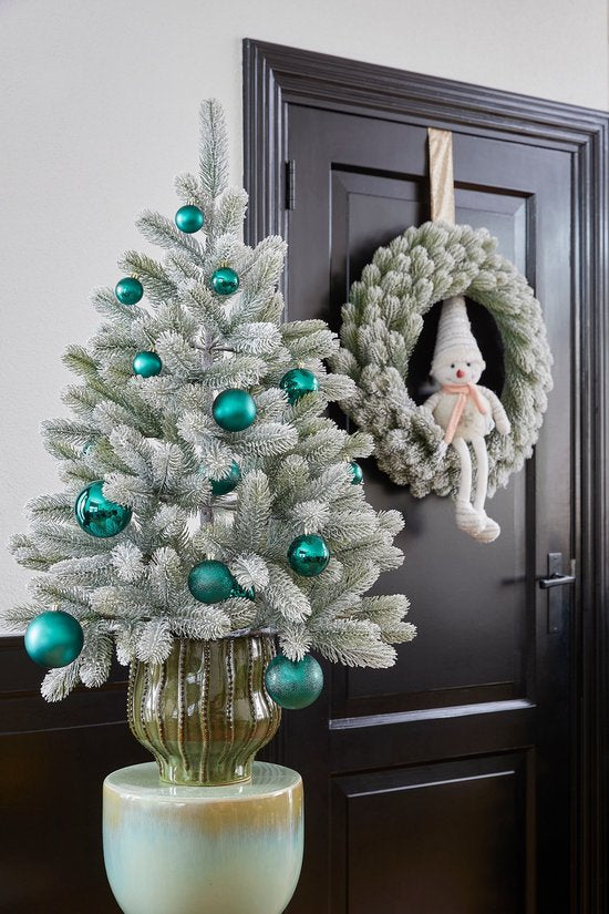 Black Box Trees Nigata Künstlicher Weihnachtsbaum im Topf - H90 x Ø55 cm - Grün gefrostet