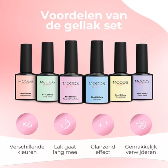 Moods Gellac 6-teiliges Set - Gel-Nagellack Starter Pack - Gel-Nagellack - 8ML - Mood Shifters - Gellac - Nägel - Chic Colours