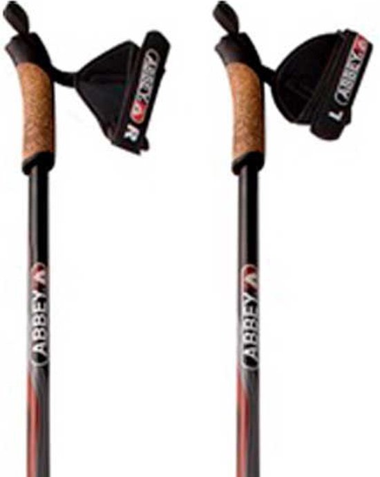 Abbey Camp Nordic Walking Stöcke - Teleskop verstellbar - Paar - Schwarz