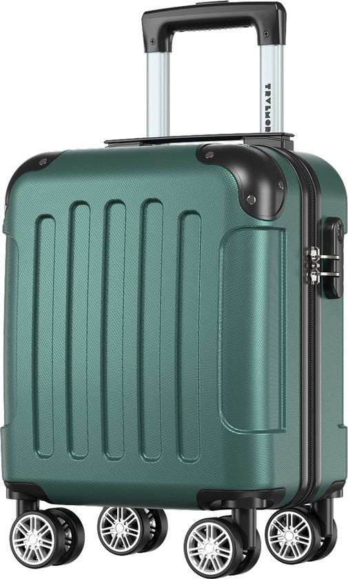 TRVLMORE Handgepäckkoffer – 40 x 30 x 20 cm – Unter-Sitz-Gepäck – 24 l – Zahlenschloss – 4 Rollen – Dunkelgrün