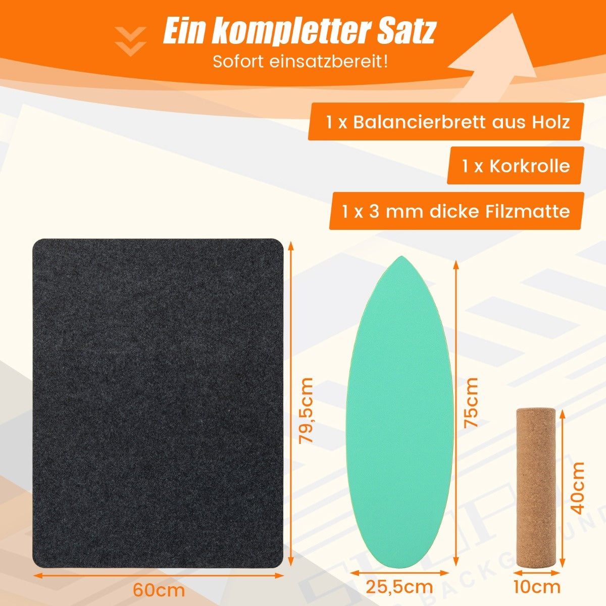 Coast Balance Board aus Holz Wobble Board mit Rolle & Decke 3-in-1 Balance Board Kit Grün